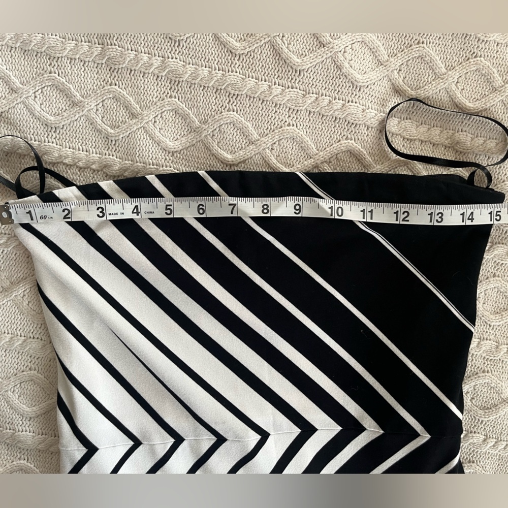 White House Black Market Strapless Black & White Maxi Dress Women’s Size Small - Picture 5 of 10